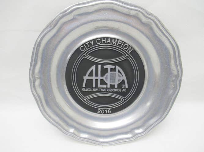 2016 ALTA (ATLANTA LAWN TENNIS ASSOCIATION) CITY CHAMPIONS PEWTER PLATE (~10.5")