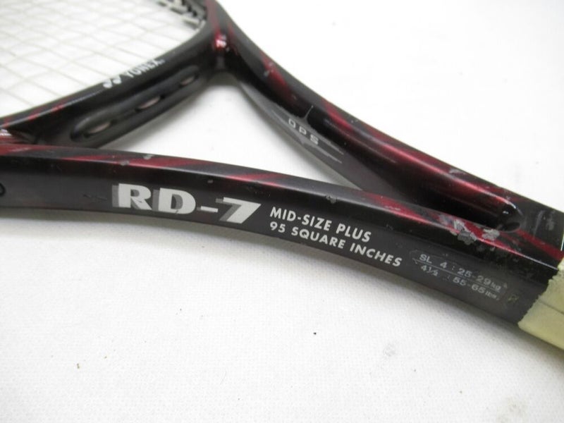 YONEX RD-7 MIDPLUS TENNIS RACQUET (4 1/2) POSSIBLE CRACK. SEE DESCRIPTION