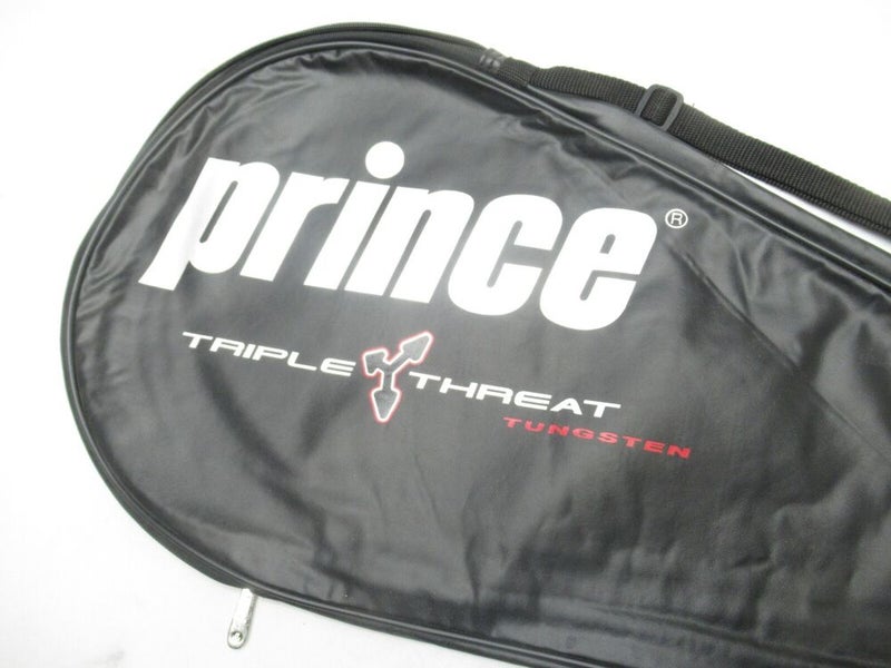 PRINCE "TRIPLE THREAT TUNGSTEN" SINGLE ZIPPERED TENNIS RACQUET COVER WITH STRAP