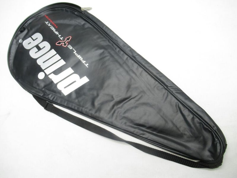 PRINCE "TRIPLE THREAT TUNGSTEN" SINGLE ZIPPERED TENNIS RACQUET COVER WITH STRAP