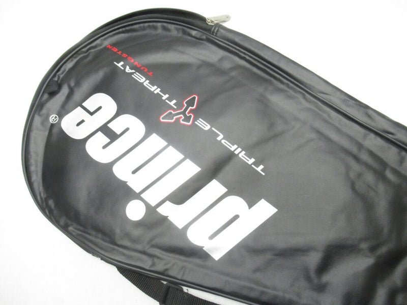 PRINCE "TRIPLE THREAT TUNGSTEN" SINGLE ZIPPERED TENNIS RACQUET COVER WITH STRAP