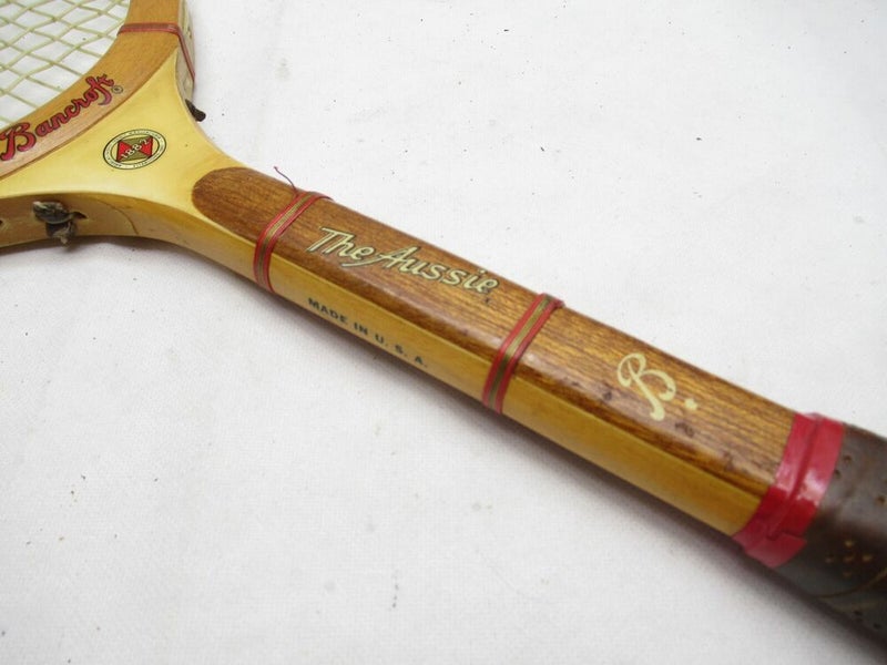 VINTAGE BANCROFT "THE AUSSIE" WOODEN TENNIS RACQUET ANTIQUE / DISPLAY