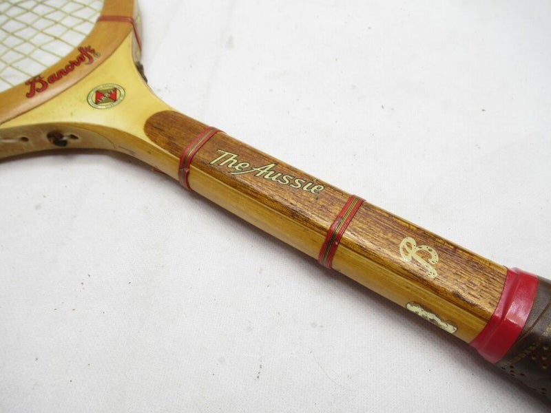 VINTAGE BANCROFT "THE AUSSIE" WOODEN TENNIS RACQUET ANTIQUE / DISPLAY