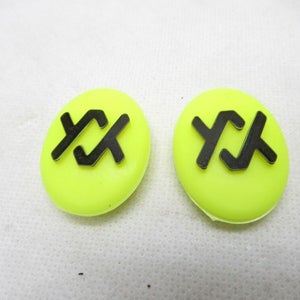 2X VOLKL NEW STYLE "LOGO" TENNIS VIBRATION DAMPENERS (YELLOW / BLACK)