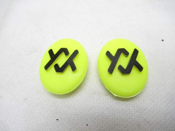 2X VOLKL NEW STYLE "LOGO" TENNIS VIBRATION DAMPENERS (YELLOW / BLACK)