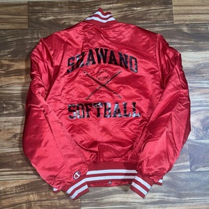 Vintage Shawano Hawks Wisconsin Satin Champion Softball Jacket RARE Size Large L