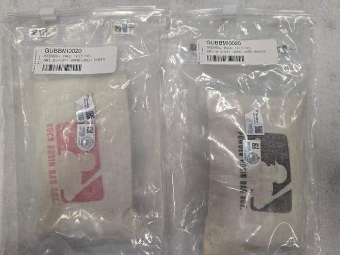 Pirates PAUL SKENES Game Used BOTH Rosin Bag Bags 8-4-24 vs Diamondbacks w/COA