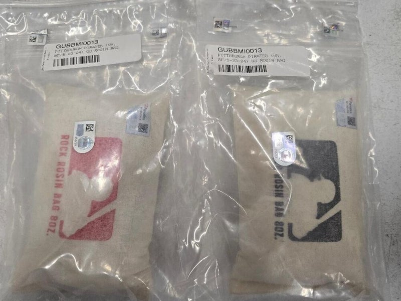 Pirates PAUL SKENES Game Used BOTH Rosin Bag Bags 5-23-24 vs Giants w/COA