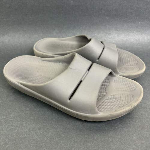 OOFOS OOahh Mens Size 8 Sandals Slate Gray Recovery Lightweight Sport Slides