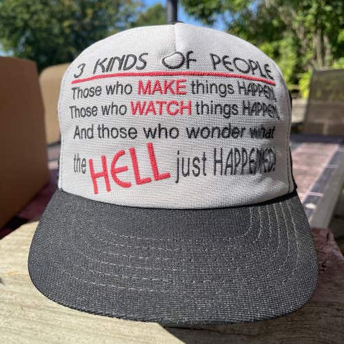 Vintage 3 KINDS of People Funny Dad Gift Novelty Trucker Mesh Foam Snapback Hat