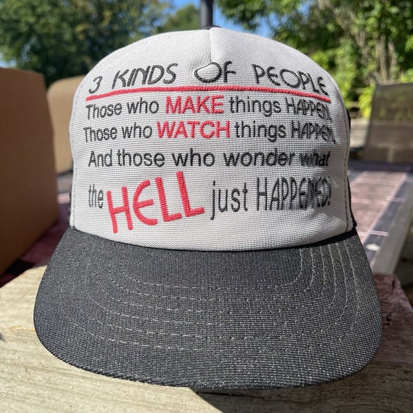Vintage 3 KINDS of People Funny Dad Gift Novelty Trucker Mesh Foam Snapback Hat