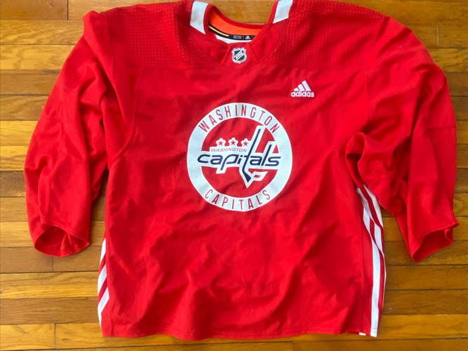 Red Washington Capitals Goalie Cut practice Jersey