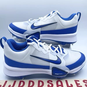 Nike Force Zoom Trout 9 White Royal Metal Baseball Cleats FB2907-101 Men’s Sz 7.5