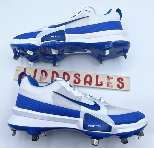 Nike Force Zoom Trout 9 White Royal Metal Baseball Cleats  display picture 1