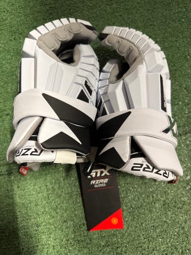 STX Surgeon RZR2 Large (Black/White) Lacrosse Gloves | Brand New !