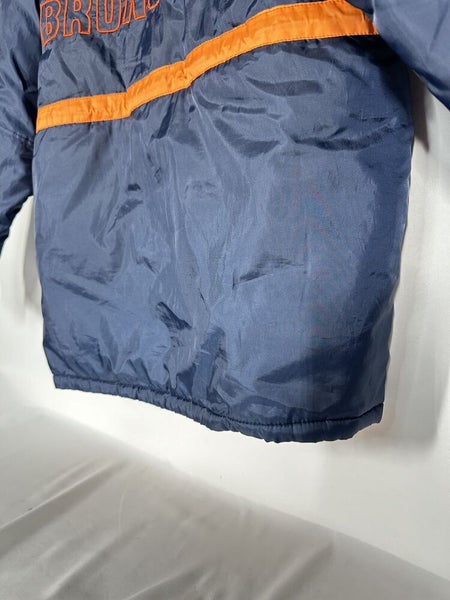 #2399 Vntg Denver Broncos Jacket Mens MediumBlue Orange Embroidered without hood