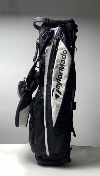 TaylorMade Stand Bag Black White 4-Way Divide Dual Strap Golf Bag