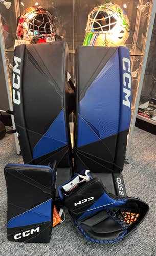 35"+1 CCM Axis 2 Pro Regular Goalie Full Set (New) Black & Blue