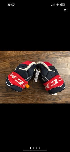 2 Pairs Customer TEAM USA Senior CCM Tacks AS1 NEW PRO STOCK HOCKEY GLOVES 14"