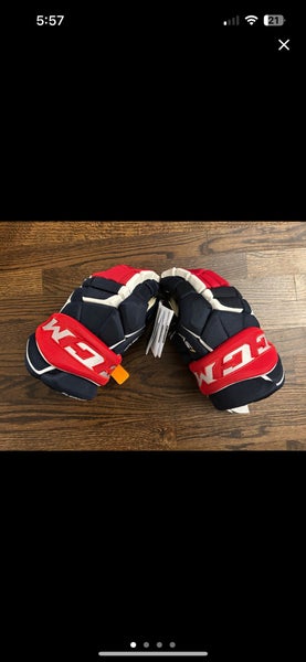 2 Pairs Customer TEAM USA Senior CCM Tacks AS1 NEW PRO STOCK HOCKEY GLOVES 14"