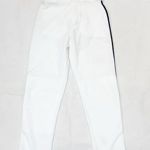 Alleson Athletic Youth Open Bottom White Softball Pant Navy Blue Piped Boys' S