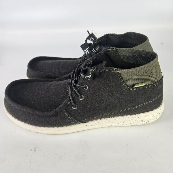 Hey Dude Wayne Forest Green Felt High Top Sneakers Shoes Men's Size: 12