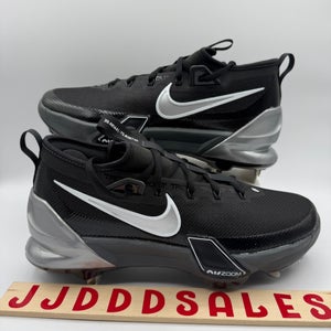 Nike Force Zoom Trout 9 Elite Baseball Cleats Black Silver FB2906-003 Men’s Sz 12