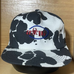 Vintage API Cow Print Farming Hat Cap Farm Snapback Made In USA Rare