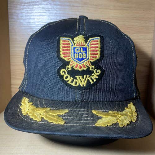 Vintage Honda GL 1100 Goldwing Motorcycle Snapback Truckers Captain Hat Cap