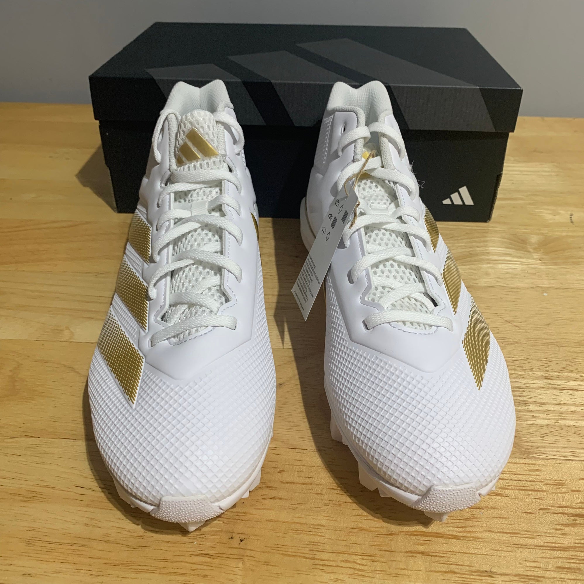 Adidas Adizero Impact.2 Molded IF5106 Boot Men White Gold Football Cleats Siz 13 Adidas Adizero Impact.2 MD Football Cleats | Mercari main image 3