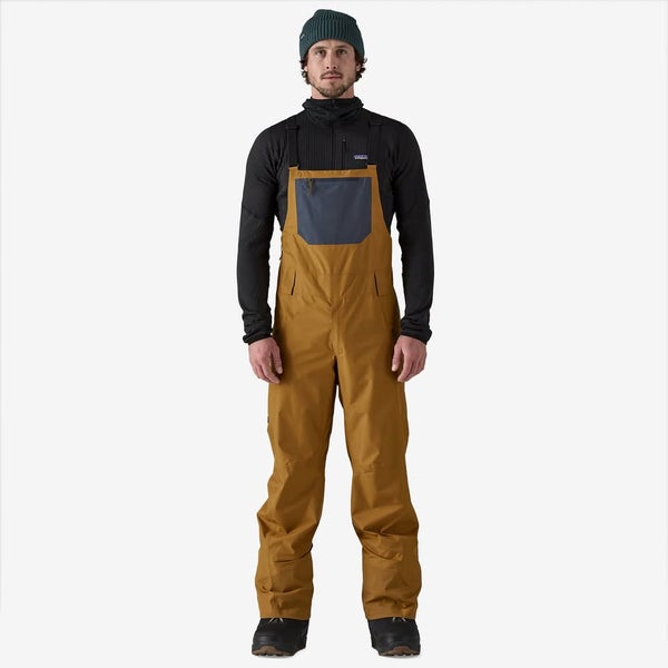 Patagoina Powder Town Ski Bibs - Raptor Brown Khaki - Men's Medium