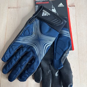 Adidas Powerweb 2.0 with Grip Tack Gloves (New) XL Blue & Silver