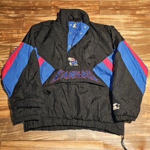 Vintage Rare Kansas Jayhawks NCAA College Sports Front Pocket 1990s Jacket Sz XL