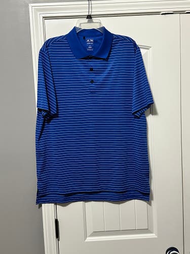 Royal Blue stripped Medium Men's Adidas Golf Polo (Used)