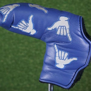 AM&E SNAP FIT HANG LOOSE  BLADE PUTTER HEAD COVER, BLUE / WHITE ~ L@@K!!