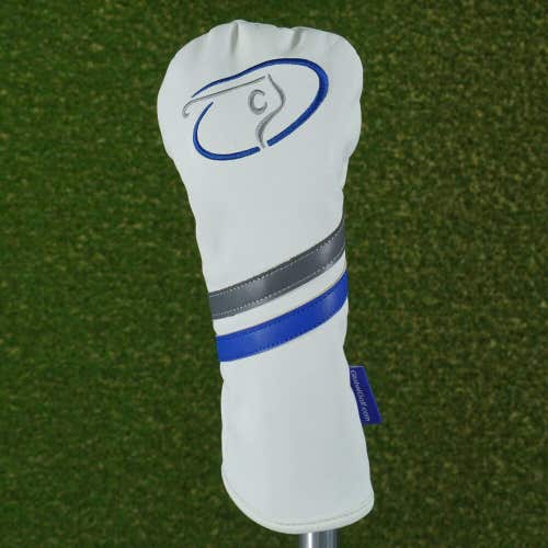 GLOBAL GOLF SWINGMAN FAIRWAY WOOD HEADCOVER WHITE / BLUE ~ L@@K!!