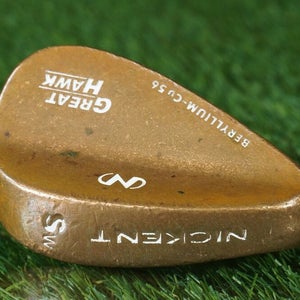 NICKENT GREAT HAWK 56 SAND WEDGE BERYLLIUM CU TRUE TEMPER DYNAMIC GOLD BECU LH