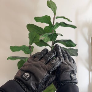 Hestra Black Leather Omni Ski Gloves