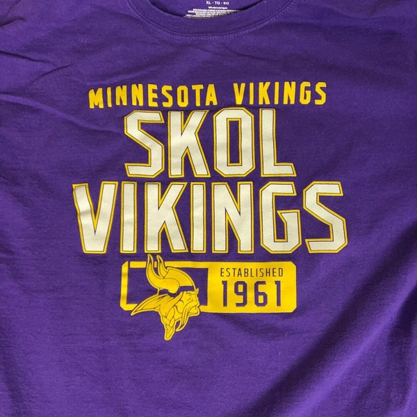 Minnesota Vikings Mens Shirt Extra Large Purple Tee T Football NFL Sports Skol
