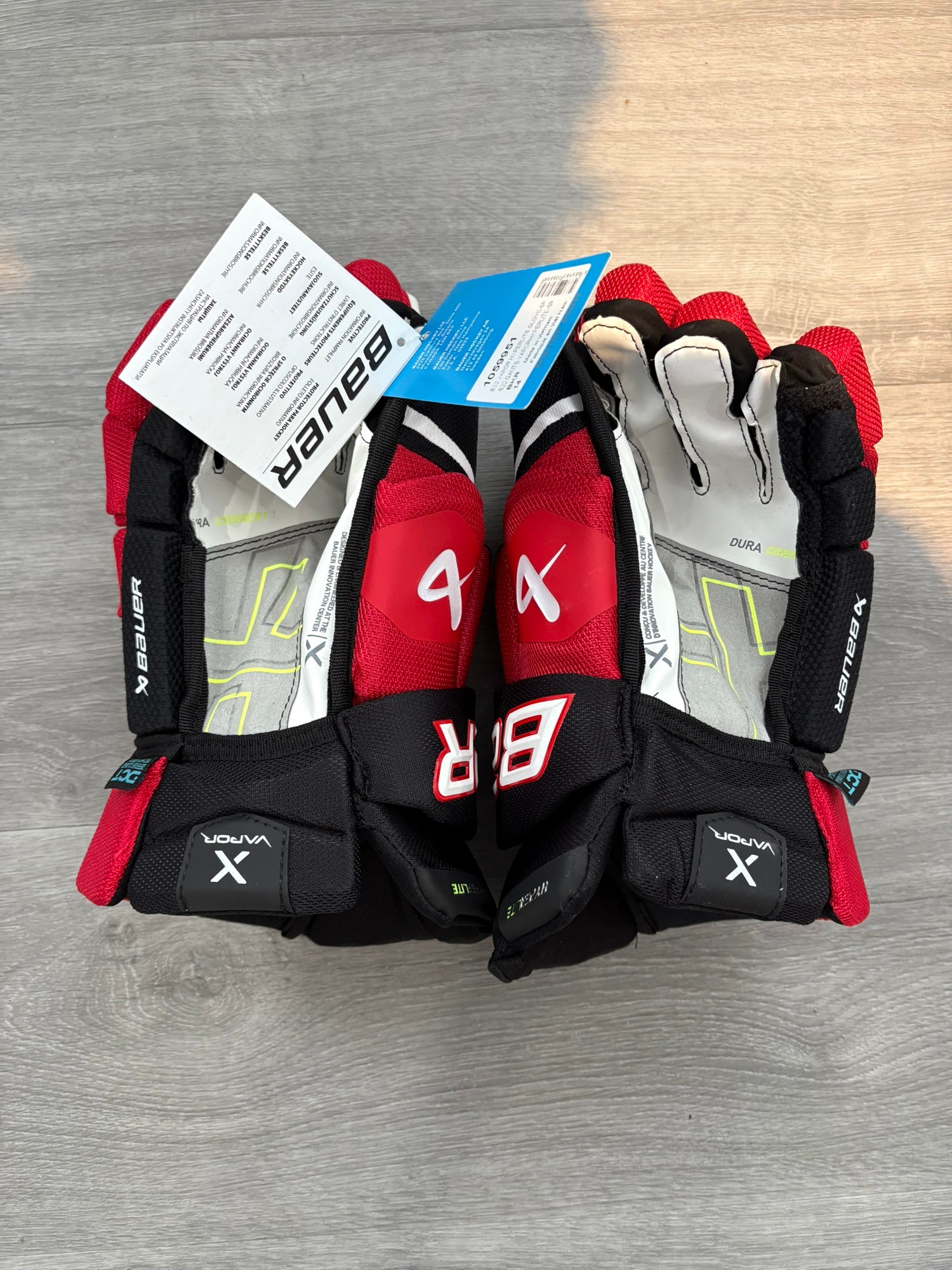 New Black & Red Bauer Vapor Hyperlite Gloves | SidelineSwap | Buy 