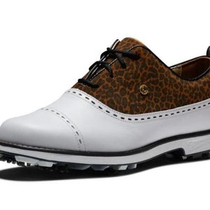 FootJoy Women's Premier White/Leopard Golf Shoes 99042 Size 7 Medium New in Box!