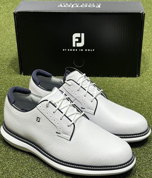NEW FootJoy 2024 Traditions Leather Golf Shoes 57938 White/Navy - Choose Size