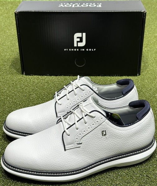 NEW FootJoy 2024 Traditions Leather Golf Shoes 57938 White/Navy - Choose Size