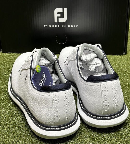 NEW FootJoy 2024 Traditions Leather Golf Shoes 57938 White/Navy - Choose Size