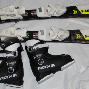 NEW 77cm HEAD Supershape team kids skis + bindings 4.5 + ROXA boots 14.5 mondo set
