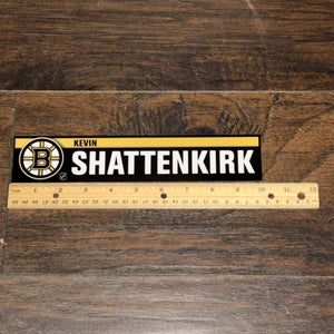 Kevin Shattenkirk Boston Bruins NHL Team Issued Game Used Locker Room Nameplate