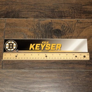 Kyle Keyser Boston Bruins NHL Team Issued Game Used Locker Room Nameplate