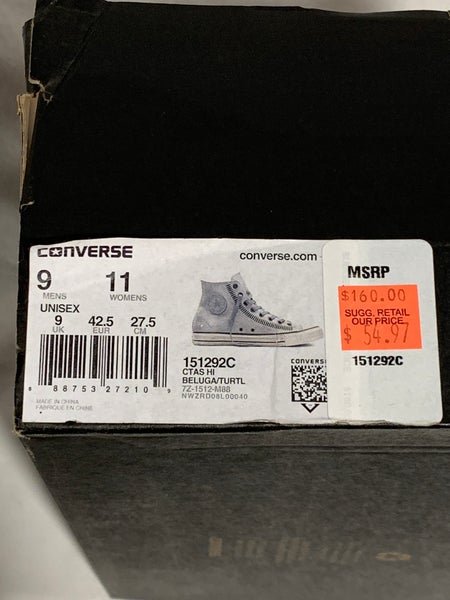 CONVERSE John Varvatos CTAS HI Beluga/Turtledove Unisex Men's Shoes Size 9 / Womens 11