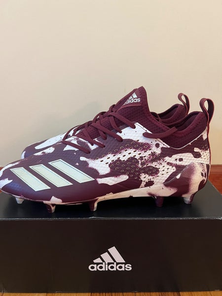 Men's New Adidas 5 Star Maroon And White Cleats