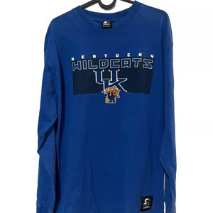 KENTUCKY WILDCATS UK VINTAGE STARTER MEDIUM BLUE LONG SLEEVE SHIRT